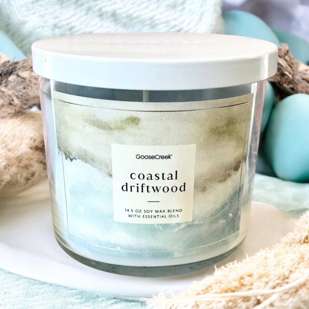 🆕40+hrs Coastal Driftwood 3 Wick Candle